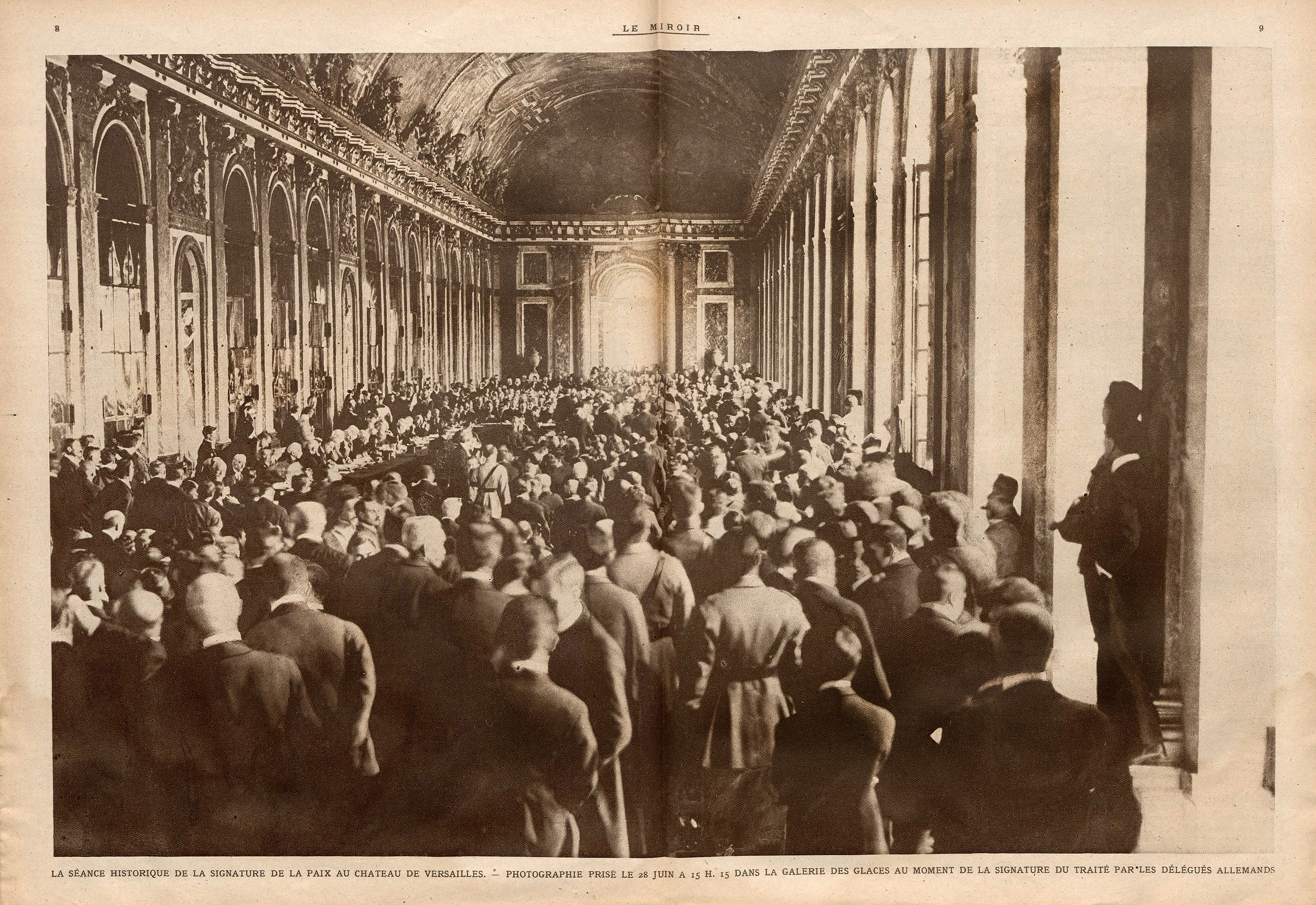 Le Miroir 9e année numéro 294 dimanche 13 juillet 1919 Signature du traité de Versailles le 28 juin 1919_R