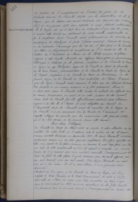 <em>Archives nationales, cote AJ/16/1799.</em></br>Document numérisé et transcription <a href="/ferdinand-larnaude-necrologie-de-louis-renault-registres-de-deliberations-du-conseil-et-de-lassemblee-de-la-faculte-de-droit-de-paris-seance-de-lassemblee-du-14-fevrier-1918/" target="blank" rel="noopener">consultable ici</a>.</br>
</br>
<strong>Les cinq documents présentés à partir d’ici sont tous des nécrologies ou réactions à la mort de Louis Renault, survenue subitement le 8 février 1918. Chacun dit un aspect de la personnalité et de l’impact du juriste.</br>
Ce premier document présente l’hommage de ses pairs de la faculté de droit. Louis Renault ayant souhaité que ses obsèques soient simples et sans discours, le doyen Larnaude profite en effet de la séance de l’assemblée de la faculté du 14 février 1918 pour donner malgré tout ce discours, à destination du public restreint des collègues. Retraçant le parcours de Renault, le texte s’attarde particulièrement sur sa carrière universitaire et ses apports à la doctrine, avec une place non négligeable consacrée au traité de droit commercial et à son coauteur Charles Lyon-Caen.</strong>